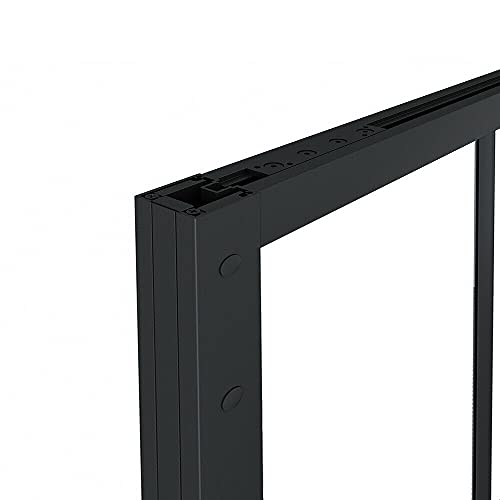 Jubest Diy Glass Sliding Barn Door, 30In X 84In Modern French Door, Sturdy 5-Lite Clear Tempered Glass Aluminum Frame Sliding Closet Kitchen Door, Easy Assembly #TOP6