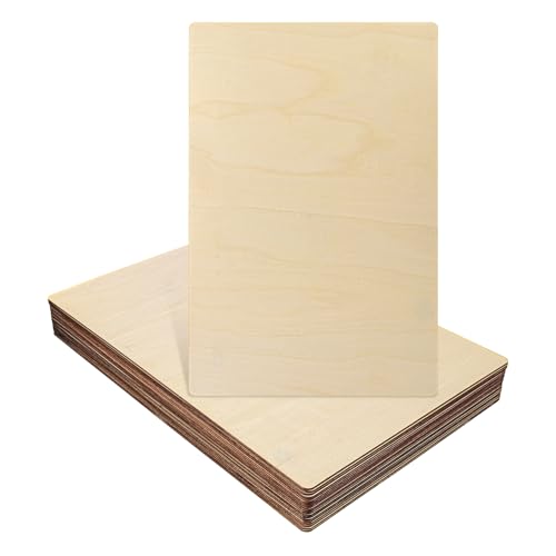 kukmakri 20 PCS Plywood Sheets - 1 x 12 x 18 Plywood Board Craft, Thin Basswood Sheets for Laser Cutting, Unfinished Wood Thin Sheets for DIY Art Crafts, Woodworking Scroll Sawing Projects