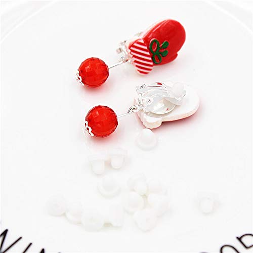 7 Pairs Girl Christmas Clip-On Earrings Hypoallergenic Christmas Earrings Santa Jewelry Earrings Set For Teens Women Including Red Santa Claus Present Box White Snowman #TOP5