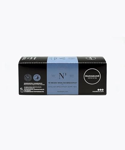 Té negro English Breakfast Marabans en filtro compostable - caja de 25 filtros.