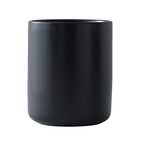 Image of LATCHHOOK Black Kitchen Utensil Holder for Countertop, Matte Ceramic Cooking Utensil Crock for Counter Easy to Clean, Modern Spatula Holder for Farmhouse Decor 4.5x6.4 INCH