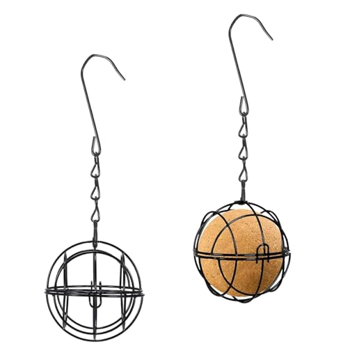 2 Pcs Fat Ball Feeders Hanging Metal Bird Feeders for Wild Birds