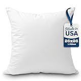Foamily Throw Pillow Insert 26 x 26 inch Hypoallergenic Made in USA Euro Sham 100% Virgin Fiber Bed, Sofa, Couch Decorative Indoor Pillows