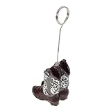 Diseño elegante: el clip de fotos de botas de vaquero occidentales cuenta con un elegante diseño de bota que realza la estética de cualquier escritorio o mesa, centros de mesa de botas de vaquero para mesas, mini porta tarjetas de nombre