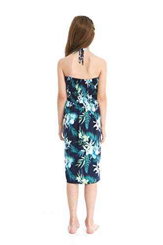Image of Family Matching Hawaiian Clothes, Orchid Breeze Navy | Lightweight 100% rayon • Family matching outfits • Beach vacations • Luaus • Cruises • Family photos
