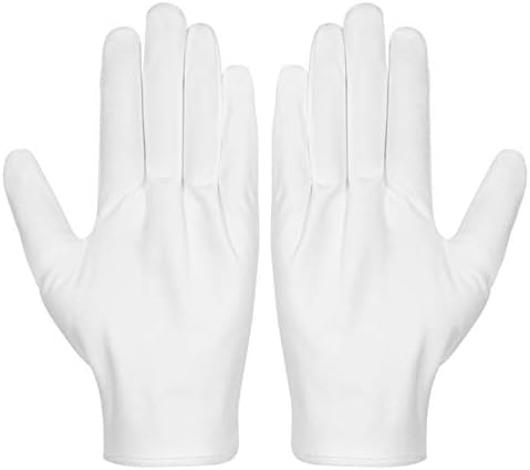 Cotton Gloves, Selizo 3 Pairs White Cotton Gloves Coin Gloves for Women Men Eczema Dry Hands Moisturizing Serving Archival Cleaning Jewelry Silver Inspection