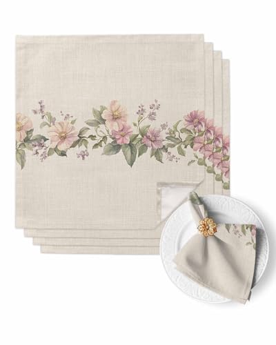 Servilletas de Tela Pack 4, Acuarela Floral Pastoral miniatura 1
