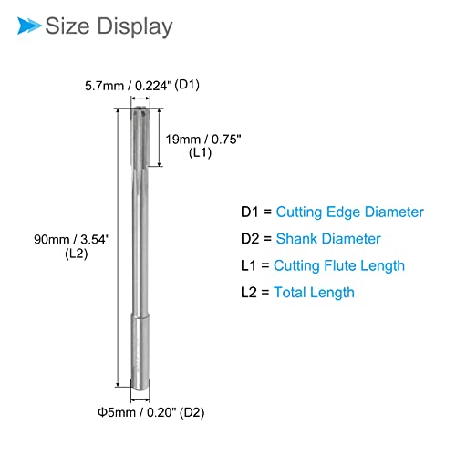 CoCud 1Stk Maschinenfräser Reibahle 5.7mm Durchmesser D4 Genauigkeit M35 Kobalt Schnellstahl Gerade Flöten Fräswerkzeug - (Anwendung: für Drehmaschine)