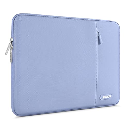 Image of MOSISO Laptop Case 14 inch, 14 inch Laptop Sleeve Compatible with HP Lenovo Dell ASUS Acer, HP Stream, Dell Latitude, Lenovo IdeaPad, Polyester Vertical Computer Sleeve Bag with Pocket, Pastel Blue