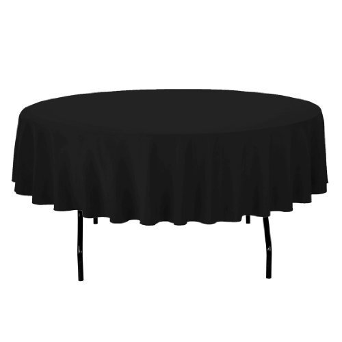 Urby 120'' Black Round Tablecloth for 5-6ft Round Folding Table That Seats 6-8 Guests, Mantel Redondo Para Mesa De 6 Sillas - Image 4