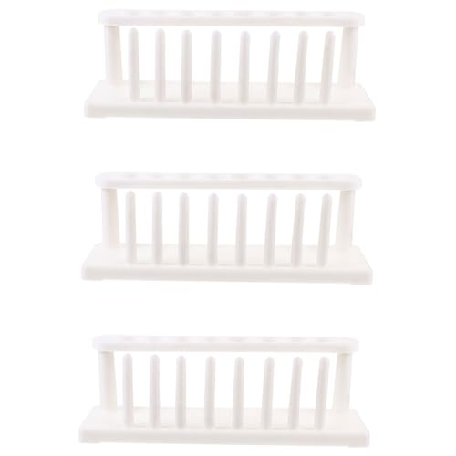 PRETYZOOM 3Pcs Plastic Test Tube Rack Holder for Tubes Sturdy Organizer for Laboratory Easy Clean Design for School Science Supplies