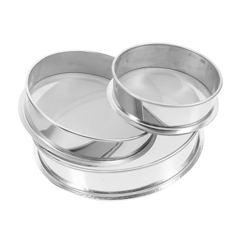 SUPVOX 3pcs Precision Stainless Steel Mesh Strainer Soil Sifter for Gardening Soil Screening and Particle Separation Pottery Sifter