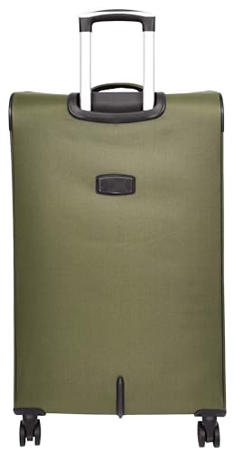 Ultra Lightweight Suitcases Expandable Soft 8 Wheel Luggage Travel Bags Cuba, Khaki, L, Suitcase2