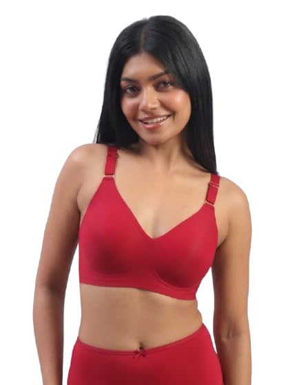 Vera Wireless Bra for Women | Soft Padded Cups | Full Coverage | Deep V Neckline | Wide Adjustable Straps | Seamless & Smooth | Everyday Lift & Support-image-19