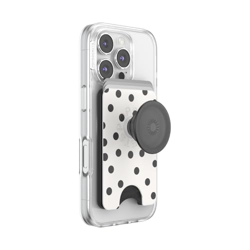 Image of PopSockets Phone Wallet for MagSafe, Phone Card Holder with Grip, Cute - Spotlight Dots