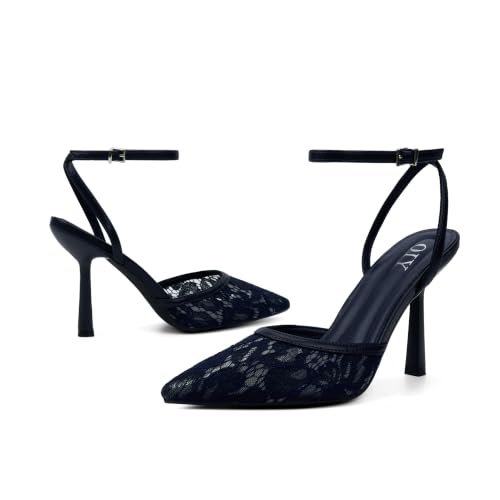 Image of QIY Closed Toe Heels for Women Pumps High Heel Strappy Sandals