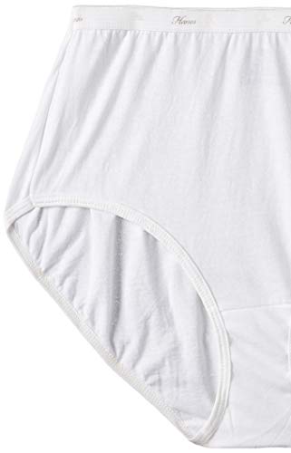 Image of Hanes Women's Cotton Briefs 6 Pack (White, Size 8)
