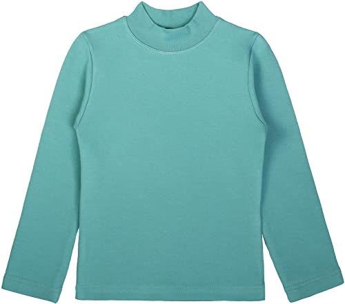 Image of Lilax Girls' Basic Long Sleeve Mock Turtleneck Cotton T-Shirt