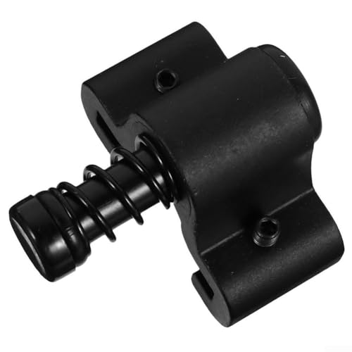 Butée de porte de grange en aluminium - Guide de sol réglable - Kit de quincaillerie pour porte coulissante - Noir - Système tampon à ressort pour portes intérieures