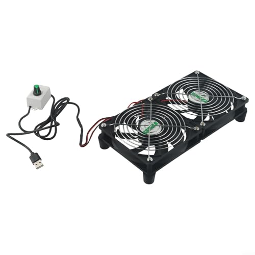 Lecreatekit Ventilador de refrigeración USB de alta velocidad de 5 V con control de velocidad infinito, perfecto para consolas de juegos y dispositivos electrónicos (12 cm, 2 ventiladores)