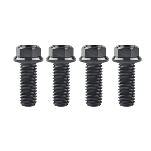 Wanyifa Titanium Hex Small Flange Head Bolt M8 (M8x20mm, Black) | 15 20 25 30 35 40 45 50 55 60 65mm x1.25mm for Motorcycle Car Modification Pack of 4