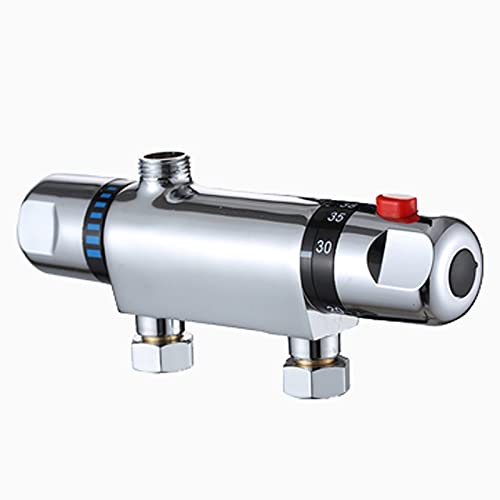 NCONCO Rubinetto termostatico per vasca da bagno,Rubinetto doccia a parete cromato asta in ottone cromato valvola di conversione protezione scottatura rubinetto accessori bagno intelligente