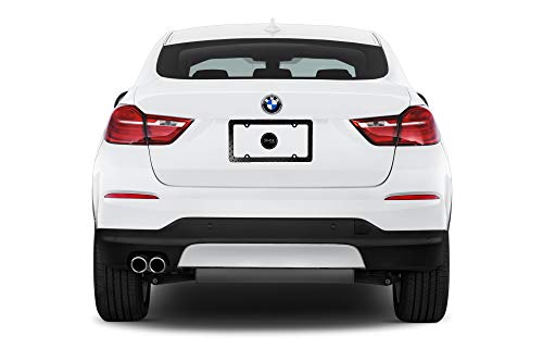 DMSE Heavy Duty Metal Diamond Plate Plated License Plate Frame Cool Decorative Design for Any Vehicle (Black)