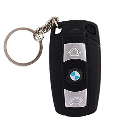 STARDOM MART Refillable Windproof Flame Pocket Lighter with LED Light and Key Ring (Black)