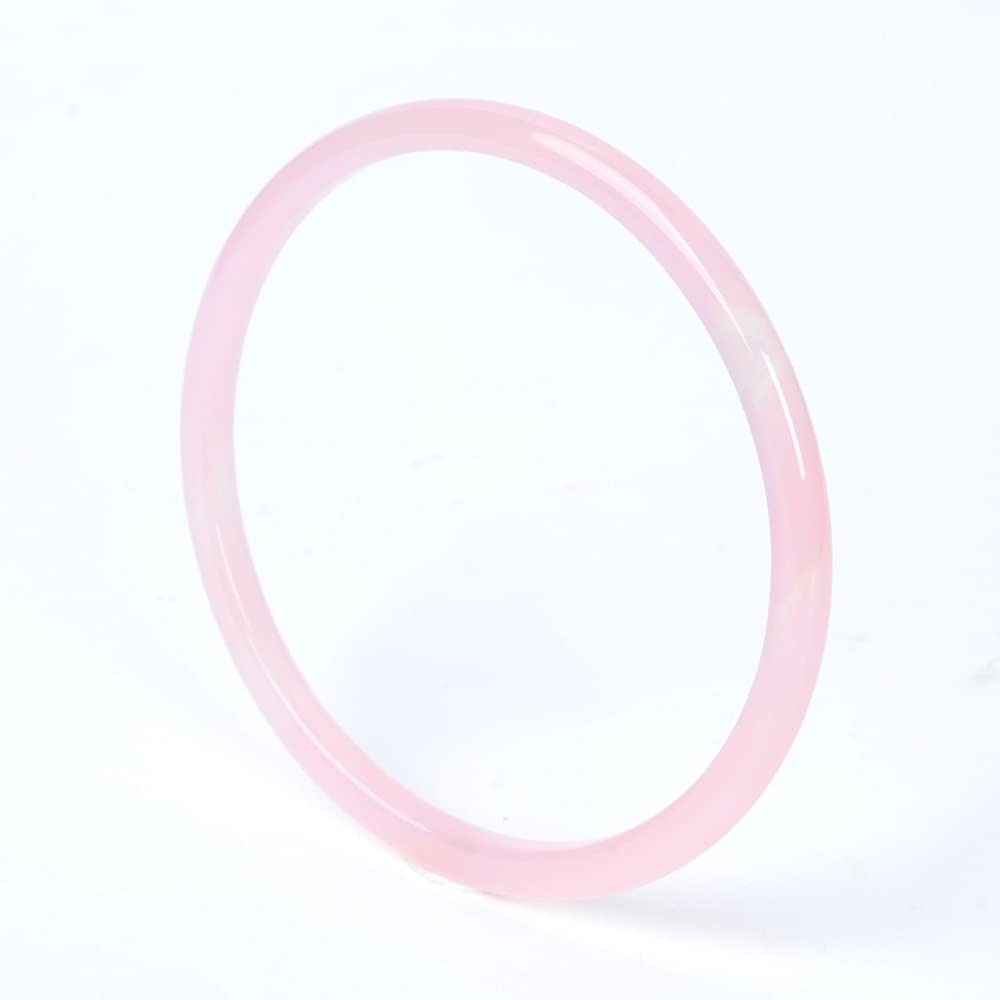 SnamicE Women's Jade Bangle, Natural Classcial Hand Light Pink Jade Chain Bracelets, Jadeite Gemstone Jade Bracelet Jewelry, 54-59mm,56MM,59MM
