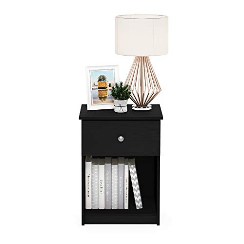 Image of Furinno Tidur Nightstand, Black Oak, Americano, 2-Pack
