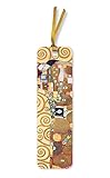 10er-Verpackungseinheit Lesezeichen: Gustav Klimt, Die Erfüllung: Unsere hochwertigen, doppelseitig bedruckten und folienkaschierten Lesezeichen, verziert mit farblich abgestimmten Schmuckbändern