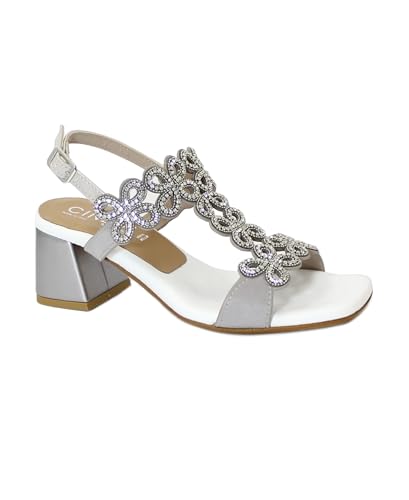 Sandales en cuir argenté Cinzia Soft 305025 fabrication haut de gamme italienne