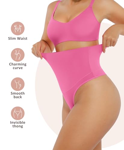 Image of FeelinGirl Thong Shapewear Tummy Control Mid Waisted Seamless Shapewear for Women Moderate Compression