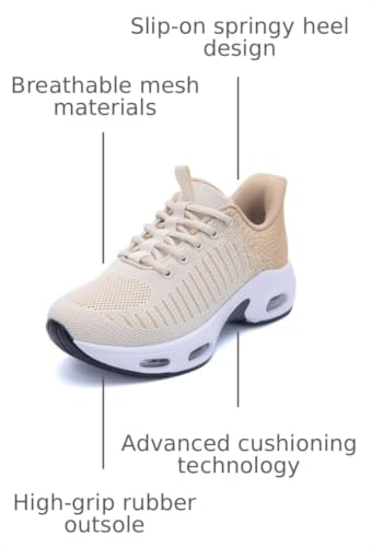 Image of Womens Slip On Tennis Sneakers Walking Running Shoes Easy to Wear