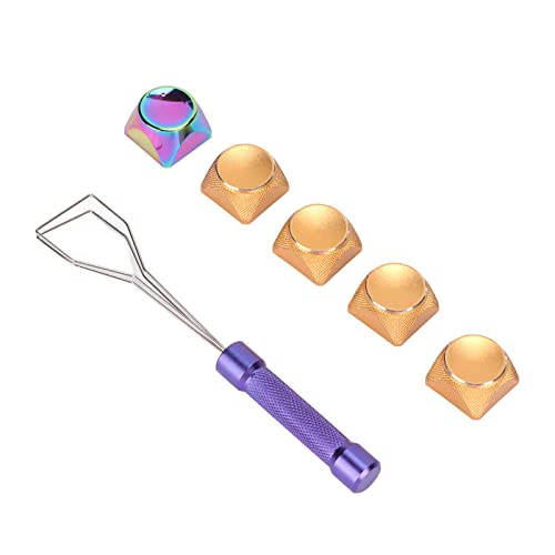 5Pcs Metal Keycaps, Special Touch Color Plating XDA Keycaps Beautiful Textures Decorative Replacement Keycaps for Mechanical Keyboard(Gold)