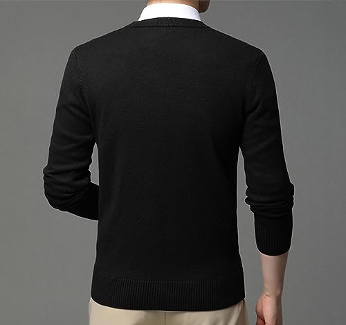 Men Woolen Knit Pullover V Neck Sweater Men Casual Jumper Pullover Solid Color Slim Sweater2