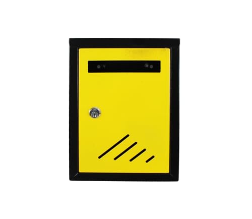 Buzón de Exterior de Metálico con Cerradura y Llaves Color Amarillo 26.5x19.5x5.5cm.