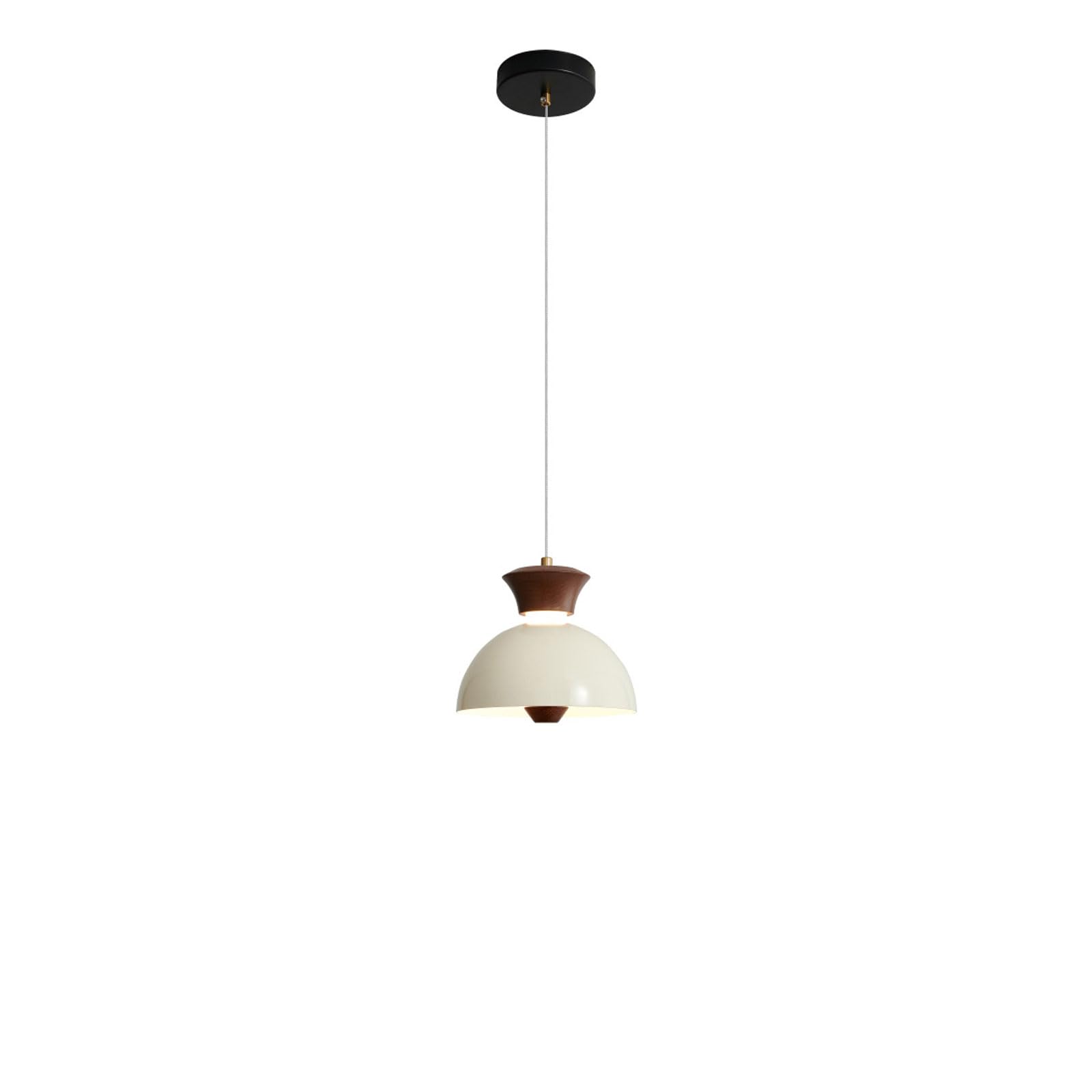 Lustre japonais rétro en bois de noyer idéal pour bureau et chevet