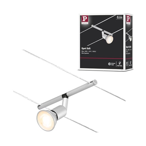 Paulmann 94443 CorDuo Système de Câbles Spot Salt DC Individuel 10 watts max, Éclairage Extensible Chrome Mat Matière Plastique GU5,3 Système de Câbles sans...