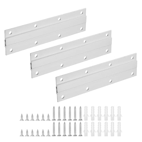 Image of uxcell 3 Pair French Cleat Picture Hanger, 6 Inch Aluminum Z Hanger Heavy Duty Z Bar Clips Interlocking Wall Mounting Bracket Hanger Kit for Hanging Mirror Picture Shelf