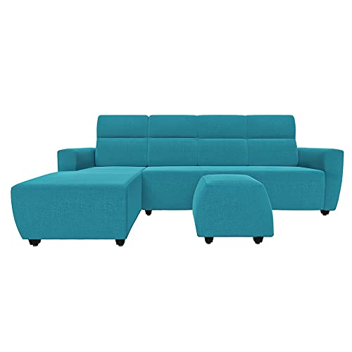 Image of Wakefit Sofa Set | 3 Year Warranty | Sofa 3 Seater, 3 Seater Sofa for Living Room, Wooden Sofa Set, 3 Seater + Left Aligned, Sofa for Living Room - Belize(Malphino : Malibu Green)