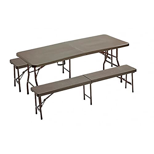 Juego de cervecería polipropileno, mesa y bancos plegables