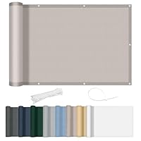 AXT SHADE Balkon Sichtschutz Wetterfest 90x600cm Balkonverkleidung Balkonabdeckung Balkonbespannung Blickdichte Windschutz und UV-Schutz mit Kabelbinder für Balkongeländer-Taupe