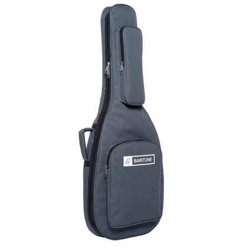 Image of Baritone Electric Guitar Gig Bag 12MM Padded with Adjustable Shoulder Straps (Grey)