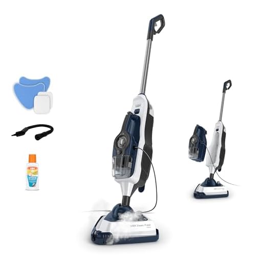 Vax Steam Fresh Home Steam Cleaner, Portable Handheld and Floor Steam Mop, Detergent and 13 Accessories for the Oven, Bathroom and Home, Easy to Carry, 1600W, 4.23kg, White/Blue, CDST-SFXS