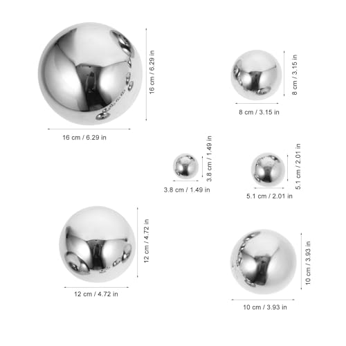 Bolas decorativas de acero inoxidable reflectantes para jardín y mesa (10 unidades) 3