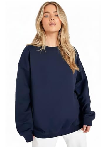 Image of LEOTUDE Women's Boyfriend Fit Loopknit Sweatshirt | Full Sleeve Drop Shoulder | Sweatshirt for Women