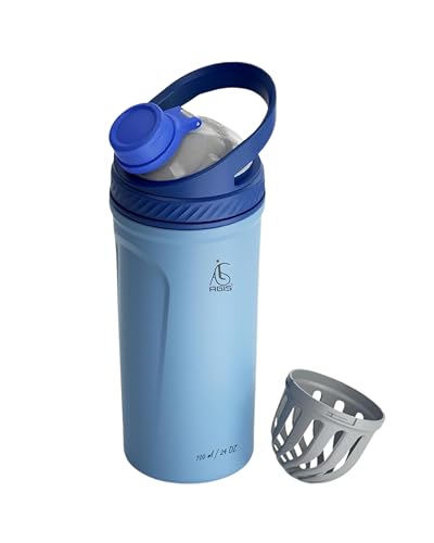 Image of AGIS Blender King Premium Stainless Steel 700ml Insulated Shaker Bottles for Gym, Protein Shaker, Pre Workout Bottle, Water Bottle for Men and Women, BPA Free Material 100% Leakproof | (Blue)