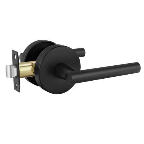 Goldenwarm Black Door Handle Interior， Passage Door Lever for Closet 1 Pack