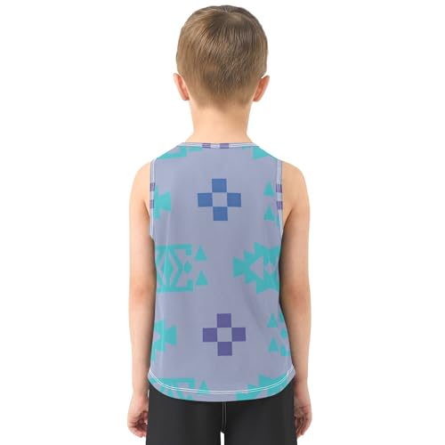 Ethnic Western Pattern Children Tshirts Tank Tops Sleeveless Kids Vest Toddler T-Shirt for Golf Swim Bike Jog 3T3